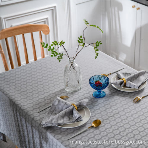 Grey Jacquard wasserdichte Tischdecke